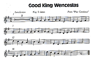 Musical Score for Good King Wenceslas